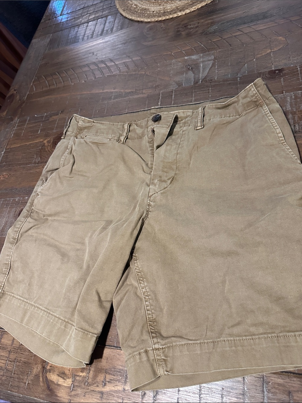 American Eagle Outfitters Olive-Brown Flat Front Men's Shorts